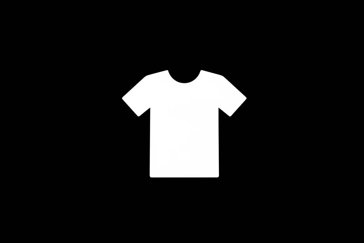a t shirt icon in black and white with a black backround 