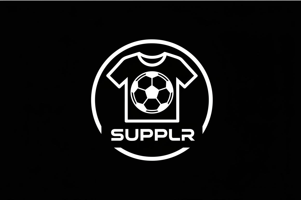 football t-shirt supplr black and white icon supplr with black backround 