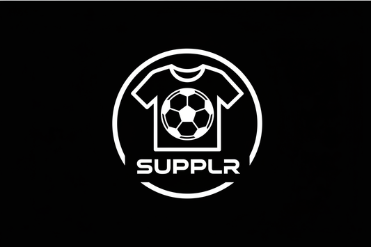 football t-shirt supplr black and white icon supplr with black backround 